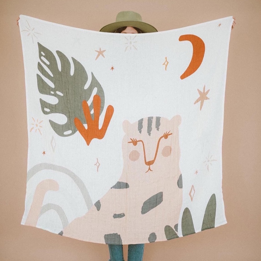 🦁Whimsical Bohemian Lion 🦁 Animal Print Leo Swaddle